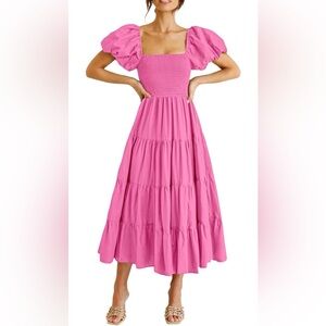 Amazon Pink Puff Maxi Dress